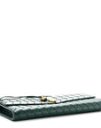 Nappa Intrecciato Long Andiamo Top Handle Clutch Emerald Green