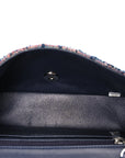 Tweed Quilted Mini Rectangular Flap Green Navy Dark Beige