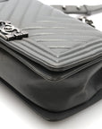 Lambskin Chevron Quilted Medium Boy Flap Grey