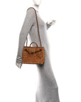 Suede Intrecciato Small Andiamo Shoulder Bag Amber