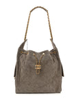 Suede Quilted Medium CHNL 25 Handbag Grey