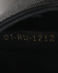 Grained Calfskin Mini Saddle Bag With Strap Black