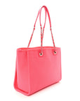 Mixed Fibers Calfskin Medium Deauville Tote Pink Orange
