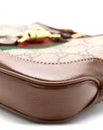 GG Supreme Monogram Azalea Calfskin Web Mini Jackie 1961 Hobo Beige Ebony Brown Sugar