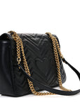 Calfskin Matelasse Medium GG Marmont Shoulder Bag Black