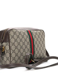 GG Supreme Monogram Web Small Ophidia Shoulder Bag Brown