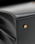 Smooth Calfskin Medium Classic Monogram Cassandra Top Handle Black