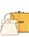 Cuoio Romano Snakeskin Selleria Mini Peekaboo Iconic Satchel White Stone