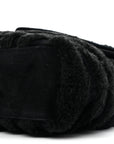 Shearling Y Quilted Monogram Medium Loulou Chain Satchel Black