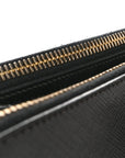 Saffiano Lux Medium Galleria Double Zip Tote Black