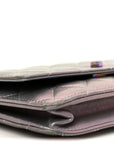 Iridescent Lambskin Quilted Reissue Wallet On Chain WOC Light Purple