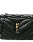 Calfskin Y Quilted Monogram Toy Loulou Crossbody Bag Deep Green