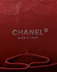 Caviar Quilted Jumbo Double Flap Dark Red