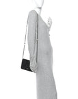 Caviar Camellia Embossed Wallet On Chain WOC Black