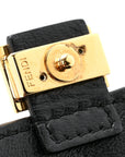 Nappa Matisse FF Embossed Nano Baguette Charm Black