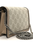 GG Supreme Monogram Textured Dollar Calfskin Super Mini Dionysus Shoulder Bag Beige Mystic White Oatmeal