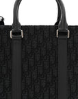 Oblique Grained Calfskin East West Tote Black