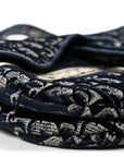 Velvet Oblique Saddle Bag Blue