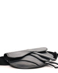 Ultra Matte Calfskin Saddle Belt Bag Black