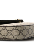 GG Supreme Monogram Textured Dollar Calfskin Web Mini Ophidia Envelope Shoulder Bag Beige Ebony New Acero