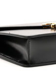 Shiny Calfskin Triomphe Margo Wallet on Chain Black