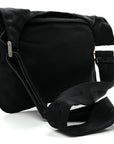 Nylon Mini Flat Messenger Bag Black