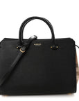 Calfskin Mega Check Small Banwell Tote Black