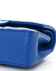 Caviar Quilted Small Double Flap Blue