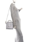 Drummed Calfskin Nano Luggage Pearl Blue
