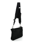 Re-Nylon Saffiano Re-Edition 2000 Double Zip Crossbody Bag Black