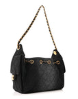Washed Denim Quilted Mini CHNL 25 Handbag Black