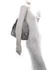Metallic Caviar Quilted Small CHNL 25 Handbag Anthracite