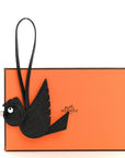 Epsom Chevre Mysore Swift Alligator Lizard Birdy Bag Charm Black