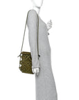 Smooth Calfskin Paula's Ibiza Small Anagram Cutout Tote Olive