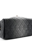 Washed Denim Quilted Small CHNL 25 Handbag Black