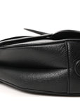 Grained Calfskin Saddle Bag Black