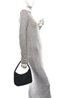 Tessuto Nylon Stitched Shoulder Bag Black