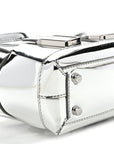 Mirror Laminated Nappa Maxi Intrecciato Mini Arco Silver