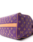 Calfskin Embroidered Monogram Speedy P9 Bandouliere 30 Golden Lotus Purple