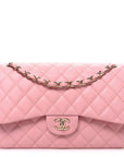 Caviar Quilted Jumbo Double Flap Pink
