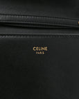 Shiny Calfskin Triomphe Margo Wallet on Chain Black
