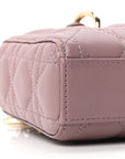 Lambskin Cannage Small Lady D-Joy Peony Pink