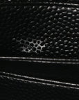 Grain De Poudre Matelasse Chevron Monogram Envelope Chain Wallet Black