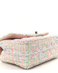 Tweed Quilted Mini Rectangular Flap Pink Green Orange Purple