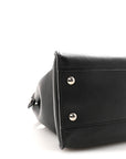 Vitello Dolce Shiny Nappa Plexglass Granite Medium Peekaboo Iconic Satchel Black