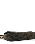Fabric Jacquard FF 1974 Maxi Baguette Tobacco Moro Black