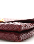 Nappa Intrecciato Knot Lock Top Handle Crossbody Bag Barolo