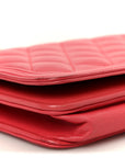 Caviar Quilted Boy Wallet On Chain WOC Dark Pink