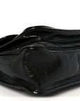 Crinkled Calfskin Matelasse Monogram Large Niki Chain Satchel Black
