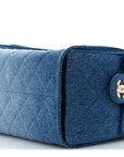 Washed Denim Quilted Small CHNL 25 Handbag Blue